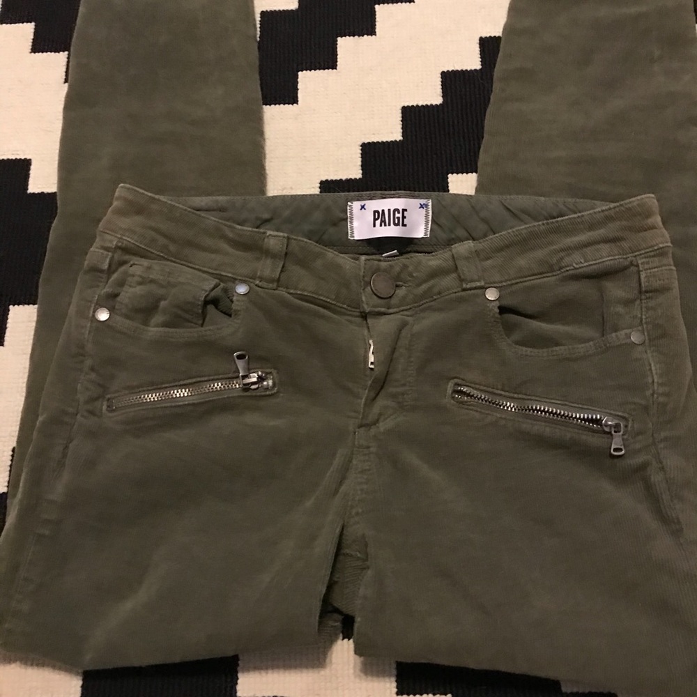 PAIGE Corduroy Ankle Zip Jeans
